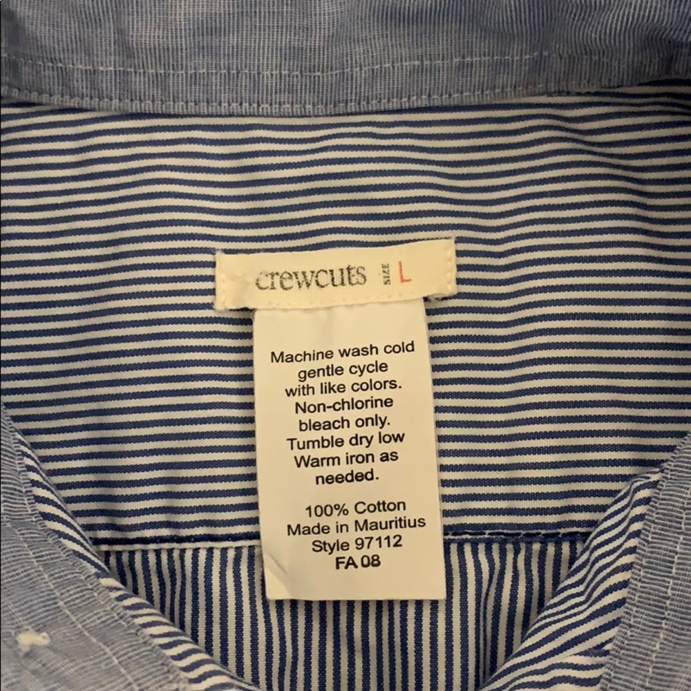 Crewcuts Boys Blue & White Button Down Shirt - L - Picture 4 of 4